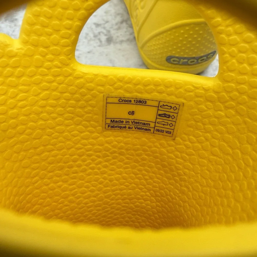 Crocs Handle It Rain Boots Kids C8 Yellow Waterproof Pull On Rubber Boots
